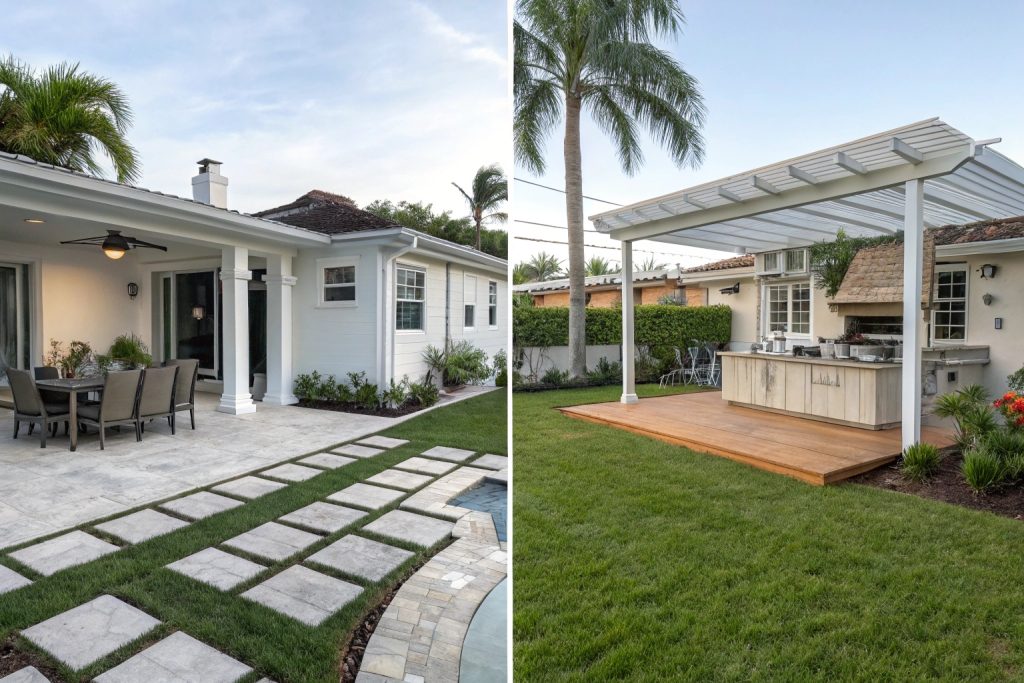 Before and after deck renovation increasing Palm Beach property value