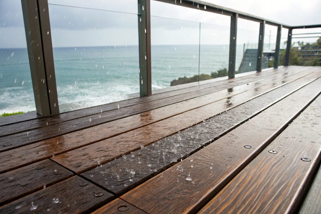 Proper drainage system between decking boards preventing water damage during Gold Coast storms