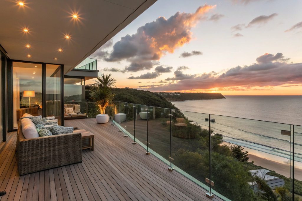 Luxury beachfront deck adding significant value to Palm Beach waterfront property