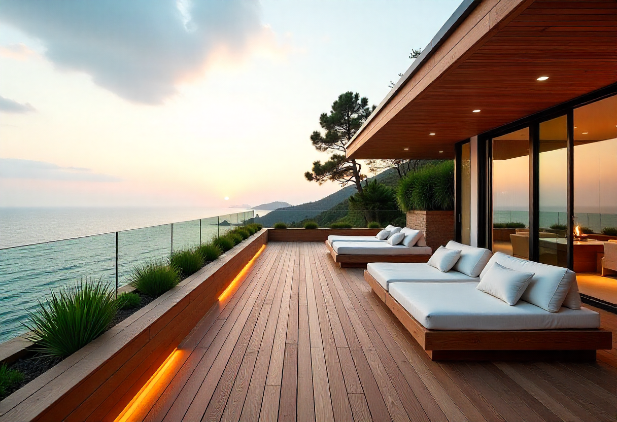 Luxury Custom Deck Design & Build on modern Gold Coast home