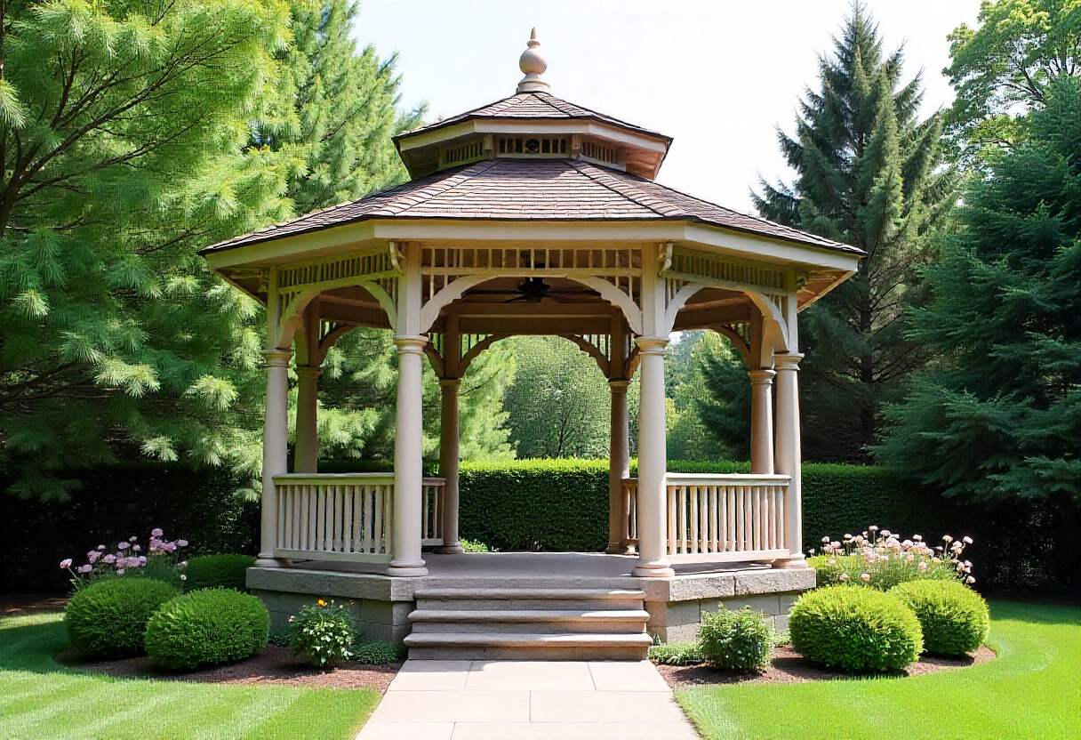 gazebo builder person doing a timber gazebo construction