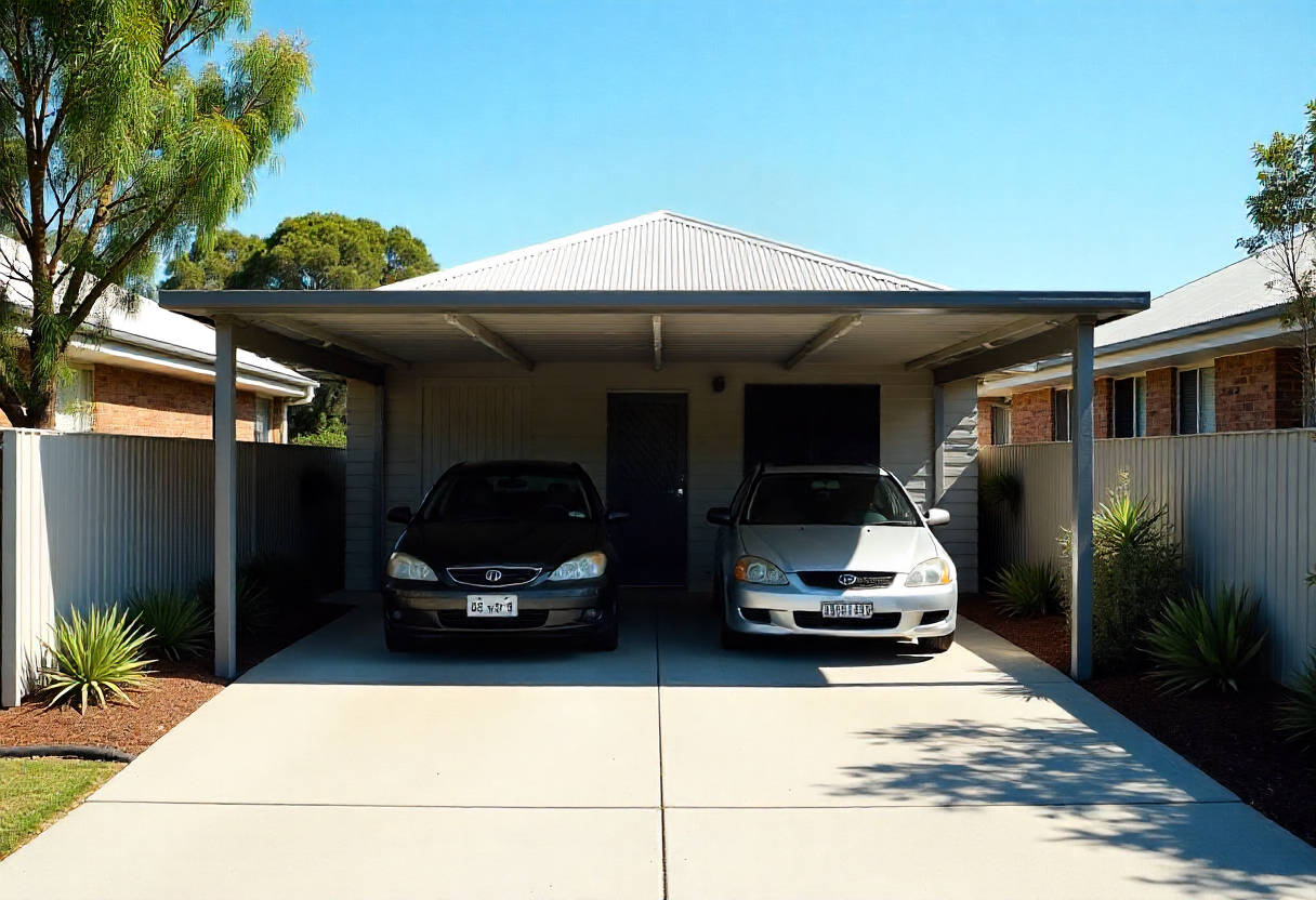 quality double carport and pergola built with two cars parked underneath quality double carport and pergola built with two cars parked underneath