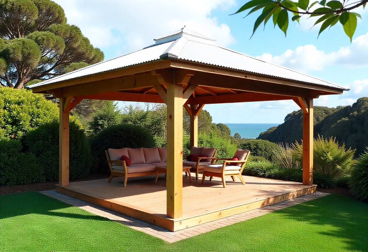 rectangular treated pine gazebo pavilion