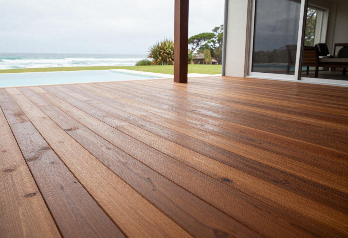 timber deck extension on a Gold Coast home timber deck extension on a Gold Coast home
